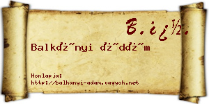 Balkányi Ádám névjegykártya