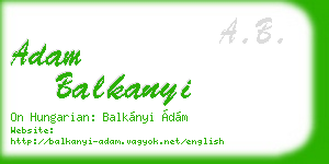 adam balkanyi business card