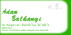 adam balkanyi business card